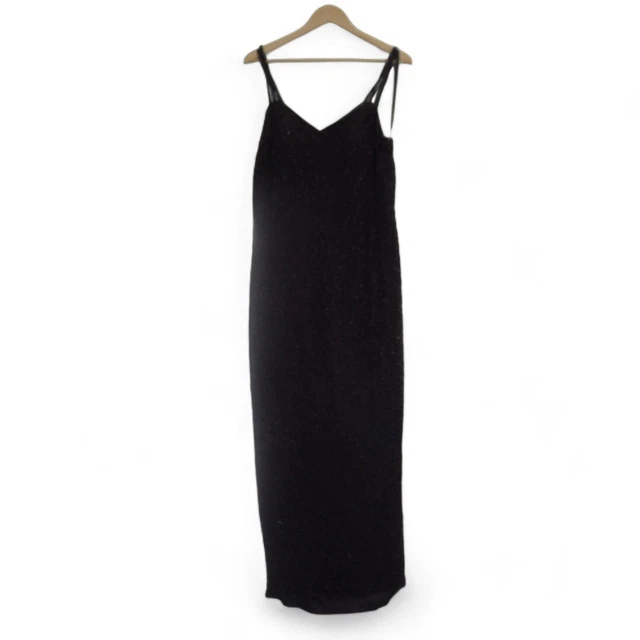 floral prom dress black Frank Usher Vintage Black Sequin Glitter Effect Evening Dress, 1980s – Zeus  Vintage