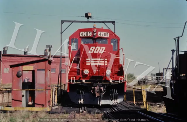 Original Slide SOO LINE GP38-2 at Superior WI roundhouse  Sept 1991