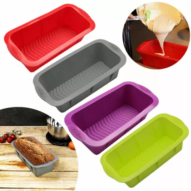 Silicone Loaf Mould Tin Non Stick Rectangle Baking Oven Pan Tray Bread Mold UK