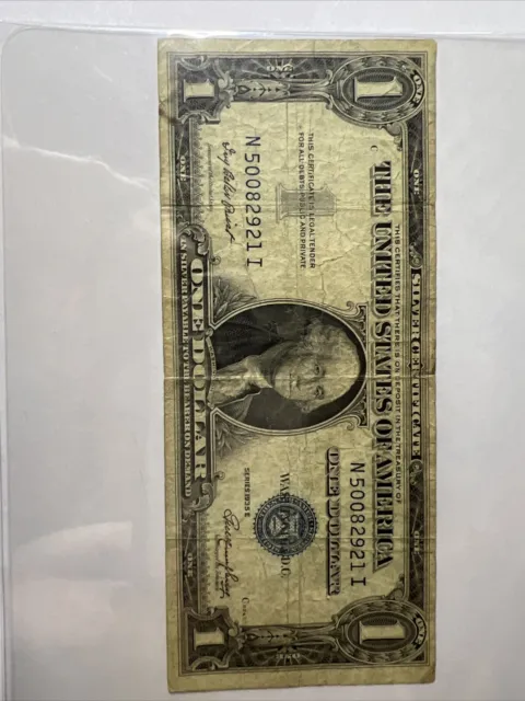 1935 e silver certificate dollar