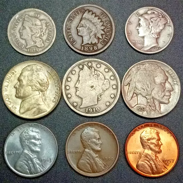 Old Obsolete US Coin Collection With Silver Starting 1800's Nice Set! (Lot#6)