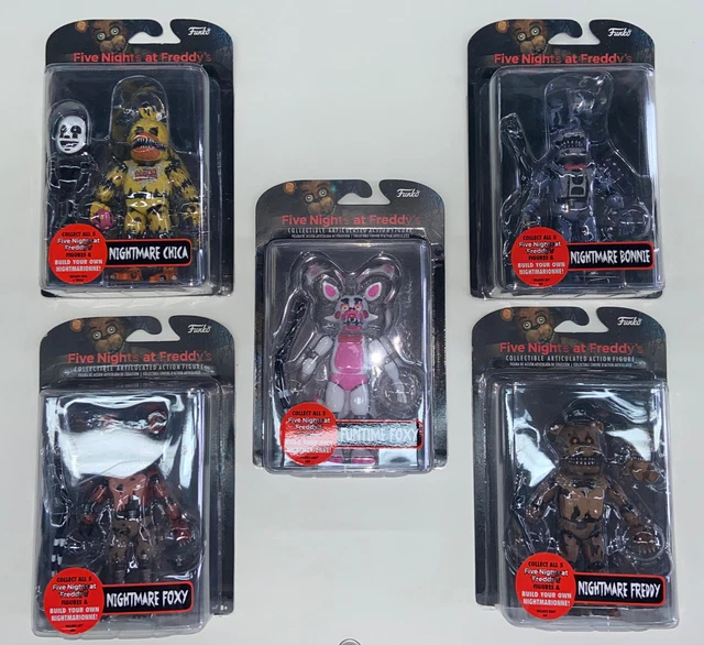 FNAF Nightmare Animatronics Pack Custom Printed PCC Series Miniature Figure  Set