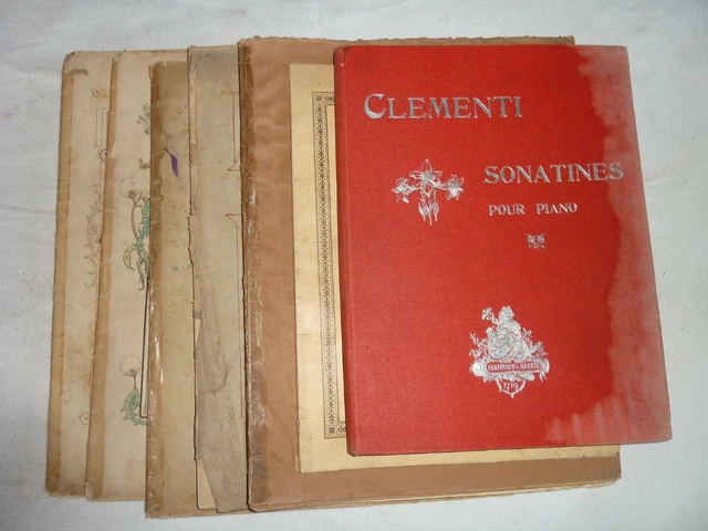 lot de 8 Partitions de Musique pour Piano ancien objet de collection