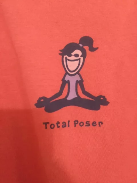 LIFE IS GOOD T-Shirts Women's "Total Poser" Cotton L Dark Orange short Sleeve