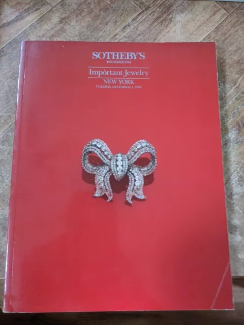 1990 Sothebys New York Important Jewelry Auction Catalog