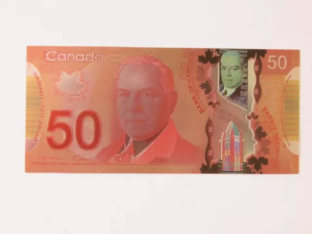 10 pcs CANADA Canadian $ 50 Fifty Dollars Banknotes 24k Gold Plated play money