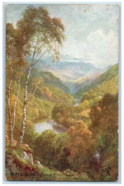 c1910 Pass of Killiecrankie Perthshire Bonnie Scotland Oilette Tuck Art Postcard