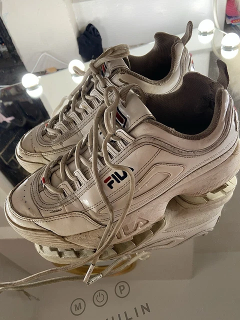 FILA DISRUPTOR II trainers size uk 4 Black cw Pink Trim sneaker high wedge shoes 22.00 PicClick UK