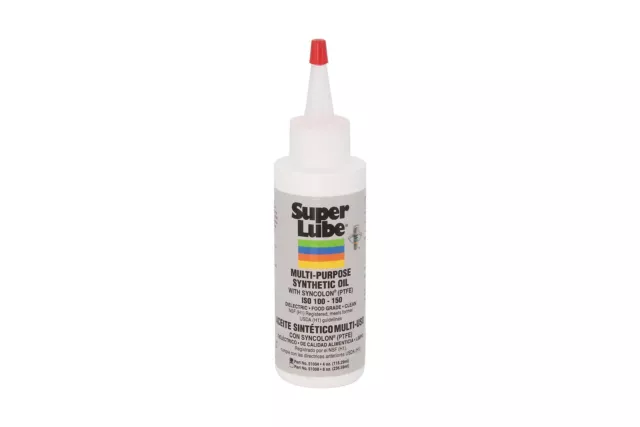 Super Lube 51004 Synthetic Oil with PTFE High Viscosity 4 oz BottleTranslucen...