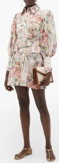 ZIMMERMANN WAVELENGTH BELTED Linen Mini Dress US Size 4-6 Orig. $910 NWT  $531.70 - PicClick