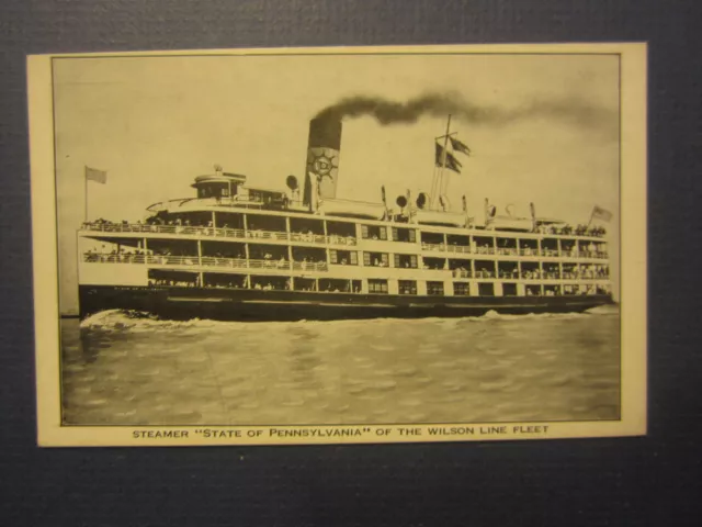 Old Vintage Steamer STATE of PENNSYLVANIA - Steamship POSTCARD - Delaware River