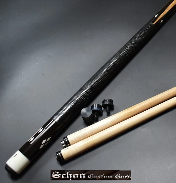 VINTAGE SCHON CUSTOM Cue SP-47 Bob Runde Era 2 Shafts Leather