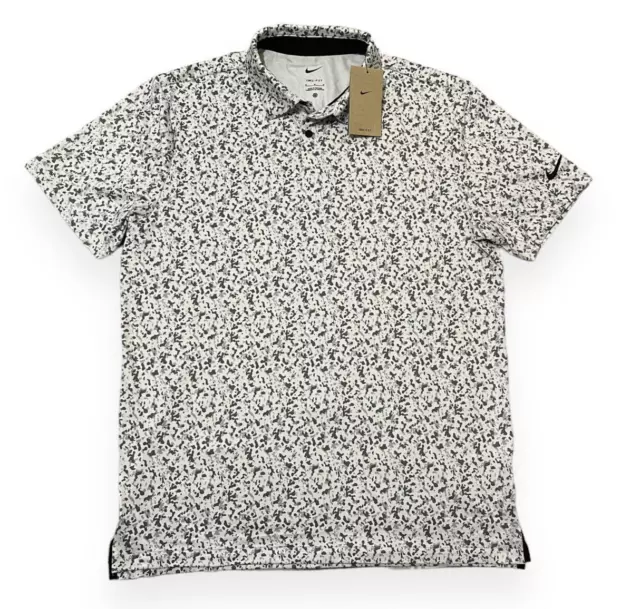 Nike Dri-Fit Tour Camo Print Golf Polo Shirt Mens Gray White Size XXL DV7808-025