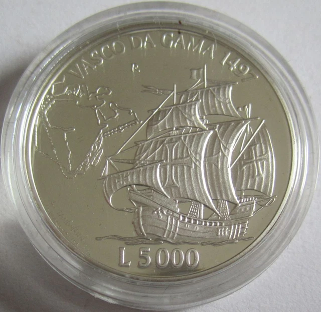 San Marino 5000 Lire 1997 Scoperte Vasco da Gama Argento