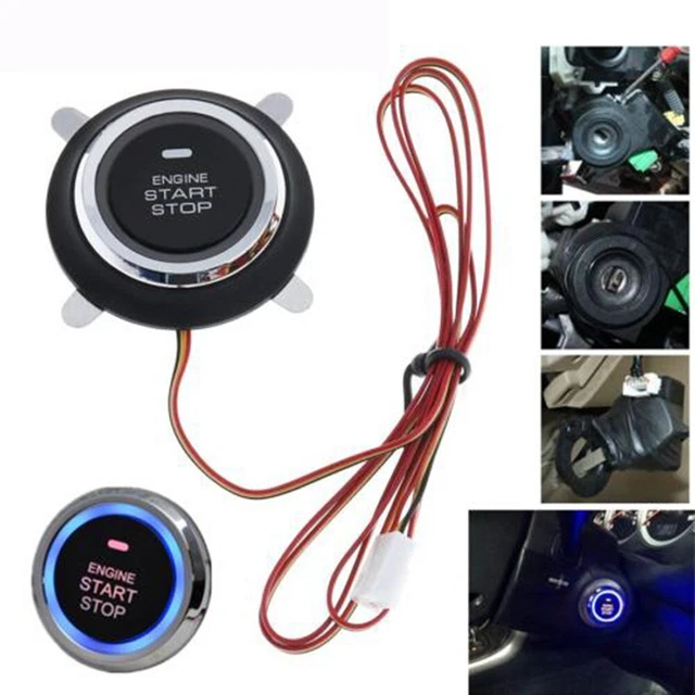Interrupteur Démarrage Voiture Jtron - 12V 50A, LED Bleue, Bouton Poussoir OFF-(ON)
