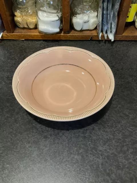 Clarice Cliff Newport Pottery England Dusty Pink Serving Bowl