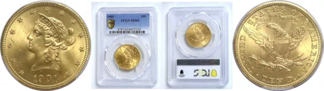 1901 $10 Gold Coin PCGS MS-65