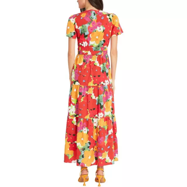Maggy London Womens Floral Print Cotton Midi Dress BHFO 2814 2
