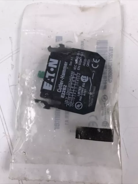 Eaton Cutler Hammer E22B2, Pushbutton Contact Block 110/120V NEW SEALED Package!