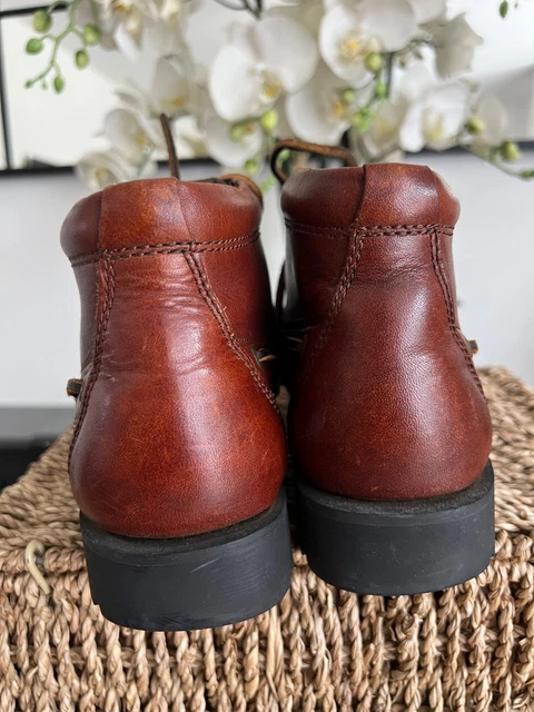 Timber Men VINTAGE TIMBERLAND MEN'S 3-Eye Moc Toe Chukka Lug Boots Leather Size 8 ...