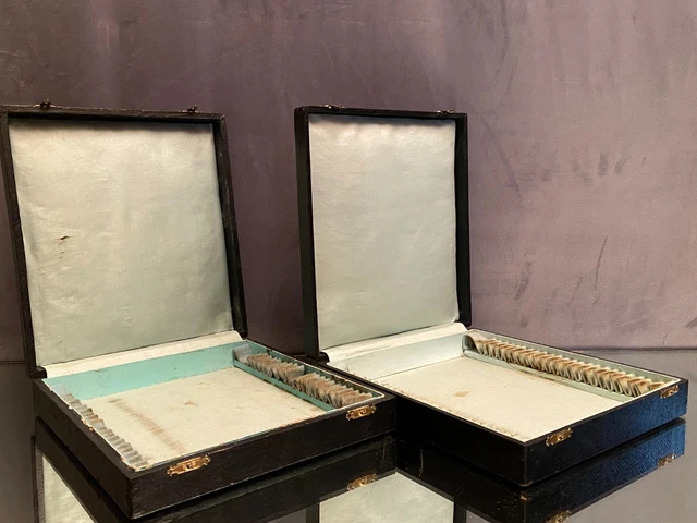Paire de coffrets de rangement fin XIXe pour couverts argenterie 2