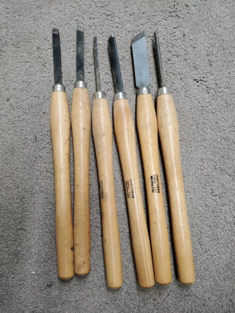 VTG Craftsman Made in USA High Speed Steel Lath Wood Turning Chisel Set 6 Piece