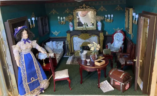 Antique Victorian Diorama Jewelry Box - Pastoral Scene
