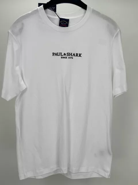 Paul and Shark Organic Logo T-Shirt, Mens T-Shirt UK Size Small