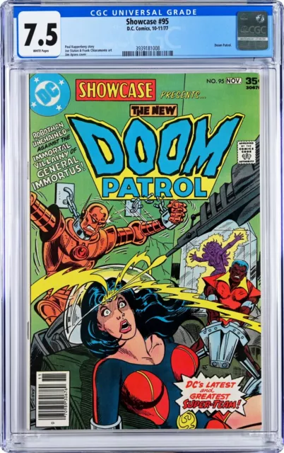 Showcase #95 CGC 7.5 (Nov 1977, DC) Jim Aparo Cover, New Doom Patrol, Robotman
