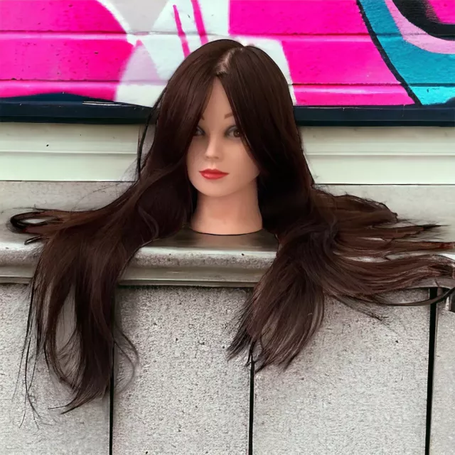 Salon Hair Training Head Practice Hairdressing Mannequin 26" L Real Human Hair