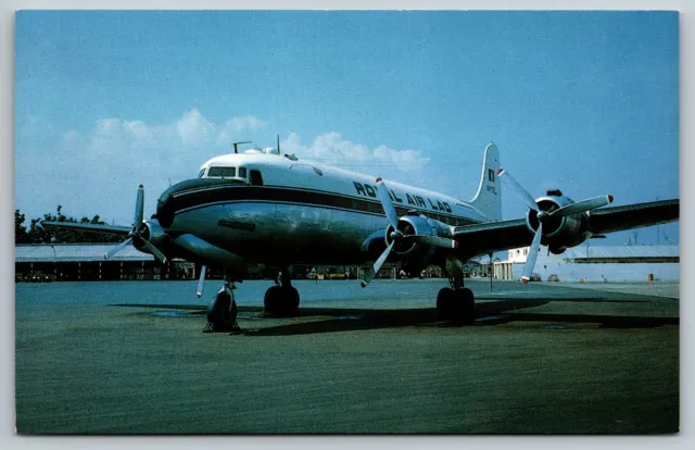 VIntage Airline Airplane Postcard - Royal Air Lao - DC-4