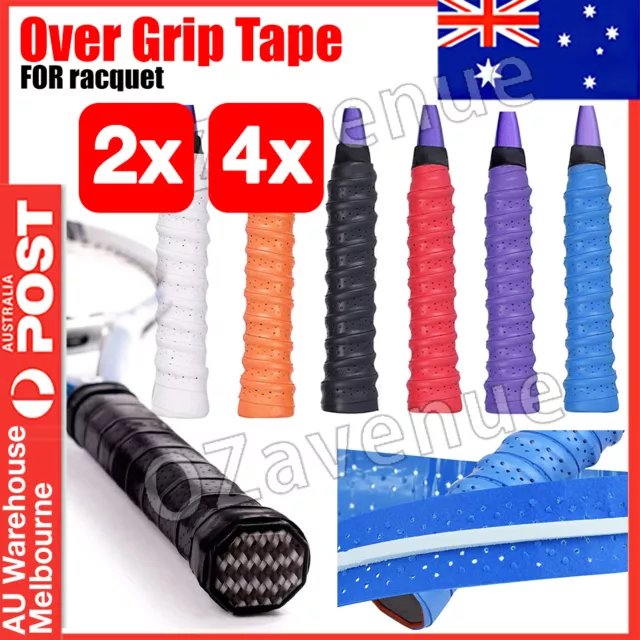 2x 4x Anti-slip Badminton Tennis Racket Over Grip Tape Squash Racquet Rod Sweatb