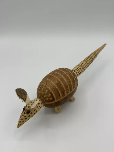 Vintage Mexican Art Armadillo Maraca Very Unique Cool Piece Hand Made In MexicoF