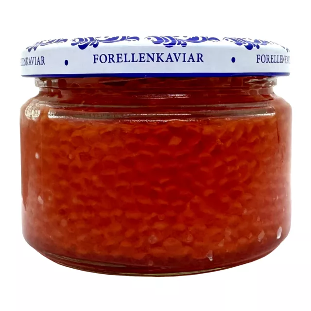 250g Forellen Kaviar Aquakultur Lachs Forelle Rogen Dänemark Lemberg Glas Kosher