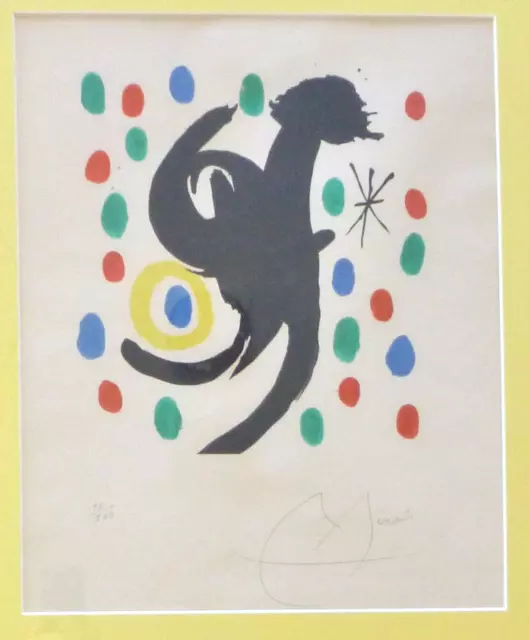 Joan Miro "Les Essencies de la Terra" Hand signed LITHOGRAPH 1968 Framed