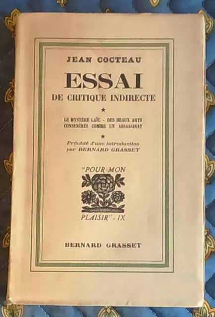 Rare EO Nté, Jean COCTEAU, Essai de critique indirecte, 1932