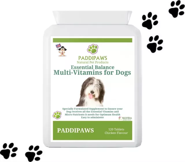 Multi Vitamins for Dogs - 24 Multi Vitamins, Minerals & Nutrients - 120 Tablets