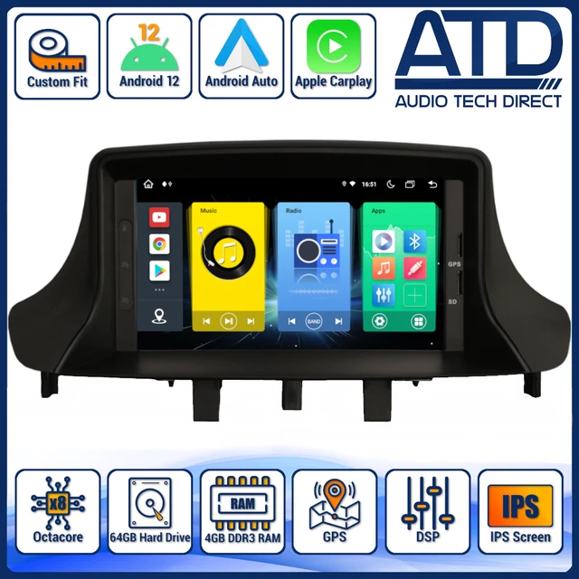 CARPLAY ANDROID RADIO For Renault Megane Fluence GPS SatNav IPS Auto ...