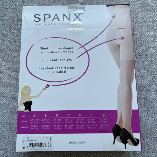 Spanx In Power Line Super High Waisted Sheers 914 Size D E F G Black New in box 3