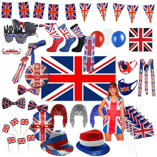 UNION JACK KING Charles Coronation Bunting Banner Flags Party