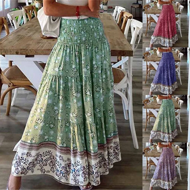 Donna Gonne 1 Pezzi Floreale M/L/XL / 2XL/3XL Poliestere Rosso/Viola / Green/