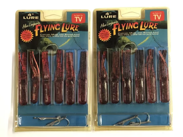Original, Rare 6'' Flying Lure Pack. Saltwater. Green Pepper: 3 lures+ 2  hooks