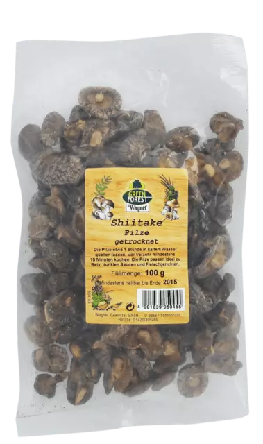 WAGreenForest Shiitake Pilze (fernöstliche Würzpilze)  0.1kg 4001639050455
