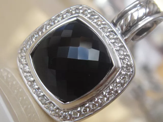 $975 David Yurman Ss Albion Black Onyx Diamond Enhancer