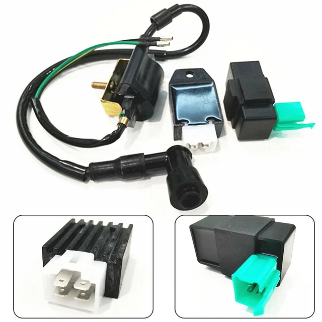 Black Motorcycle Ignition Coil CDI Box Kit for 110cc 125cc 140cc Dirt Bike ATV
