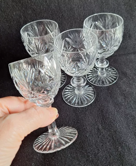 Vintage Webb Corbett 4 × Crystal Cut Drinking Glasses 3