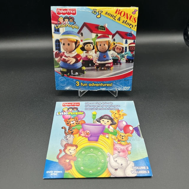 Fisher Price Little People 3 Fun Adventures DVD 2005 + Bonus Discovering Animals