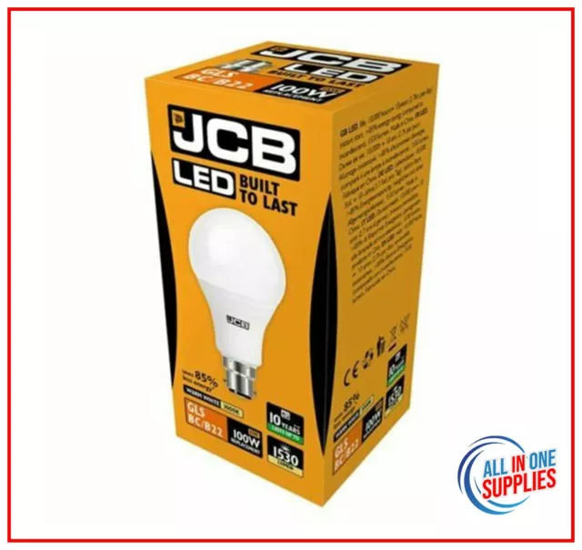 JCB LED GLS Bulbs 6w = 40w 10W = 60W 15w = 100 WATT BC B22 ES E27 3000k/6500k