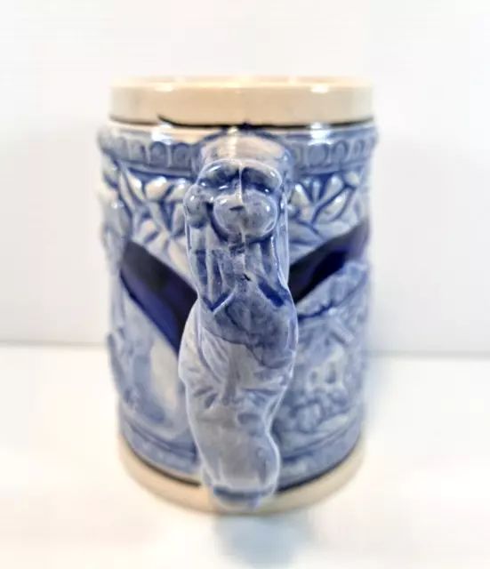 Blue Beer Stein Mug Ceramic Collectible Vintage Made In Japan 3