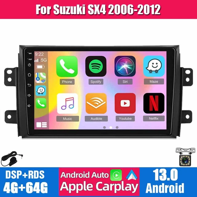9 Inch Android 13 Autoradio – 4G+64G, Draadloze Carplay, GPS, WiFi, FM/RDS, Voor Suzuki SX4 2006-2013 En Fiat Sedici 2005-2014